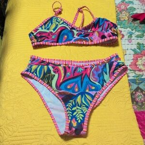 Colorful Patterned Bikini Set